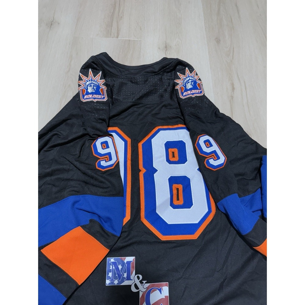 COBA Boldest Jersey #98 Men's XL Black Blue Hockey Ealer Sports New York - Picture 5 of 6